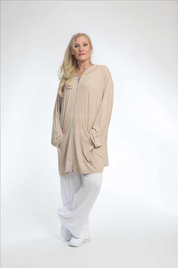  AKH Fashion Jacke in gerader Form, aus Materialmix, 0792.06707, Beige, Schick, Modern