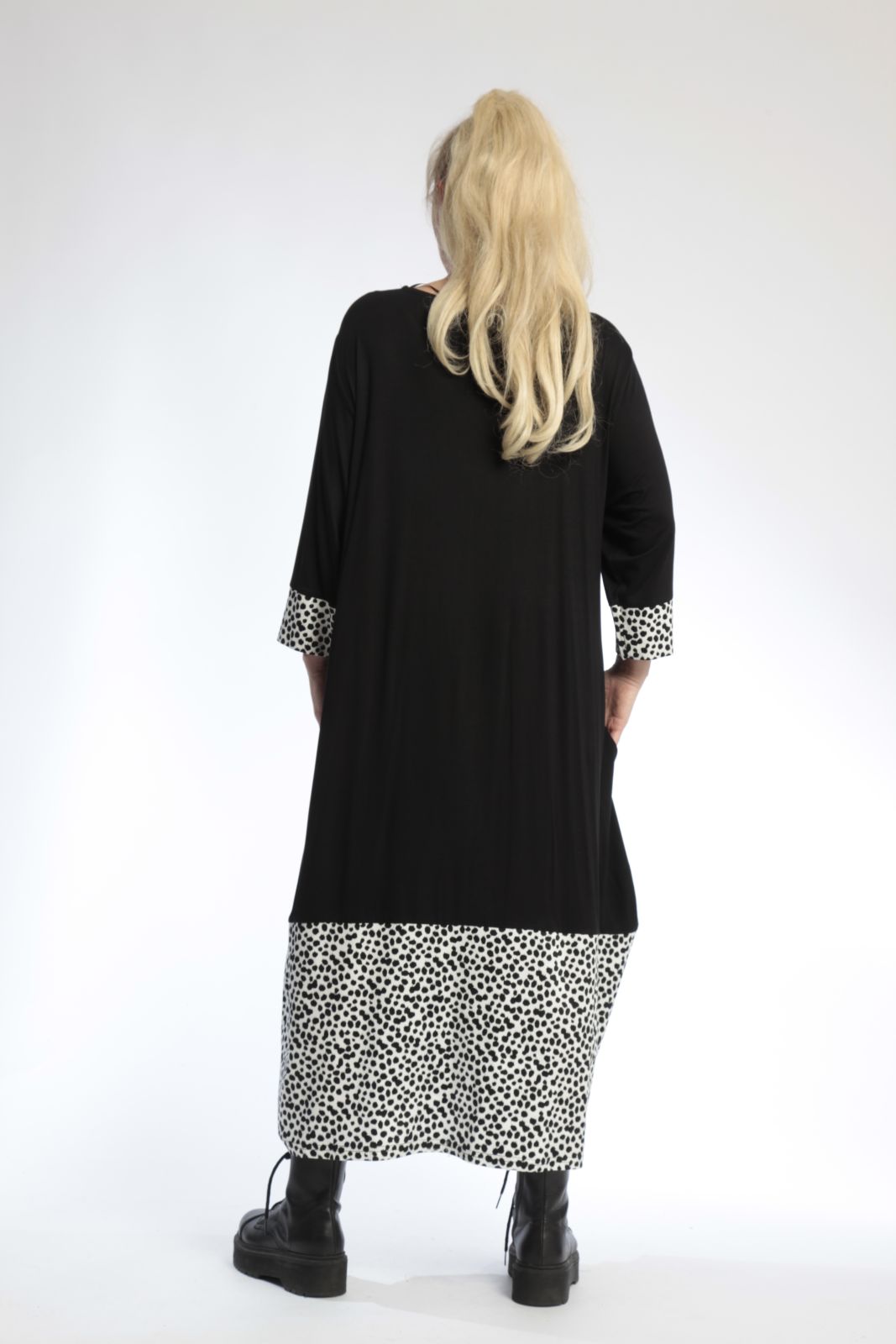  Ballonmantel von AKH Fashion aus Baumwolle, 0799.01927, Schwarz-Weiß, Punkte, Schick