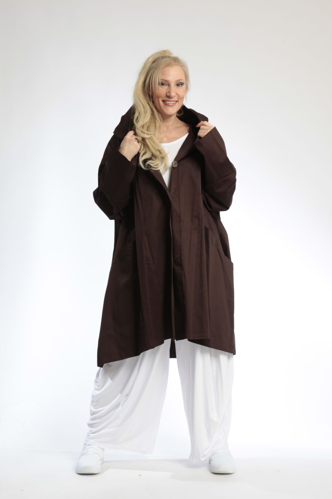  Ballonjacke von AKH Fashion aus Viskose, 0802.06660, Braun, Unifarben, Ausgefallen, Modern