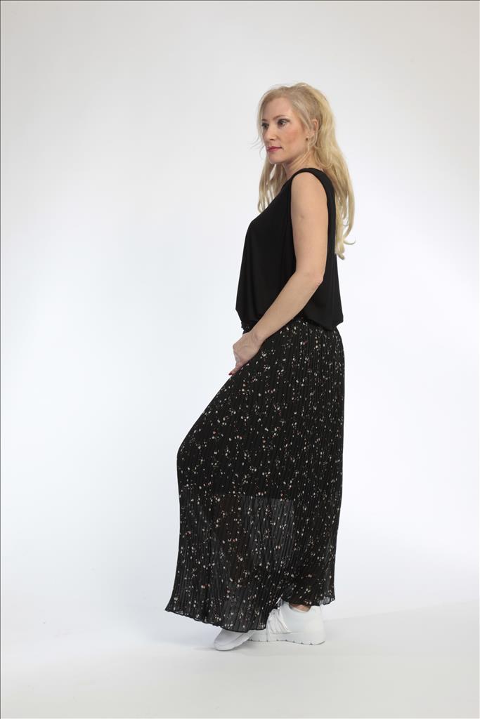  AKH Fashion Rock in gerader Form, aus Polyester, 0787.00316, Schwarz-Multi, Blumen