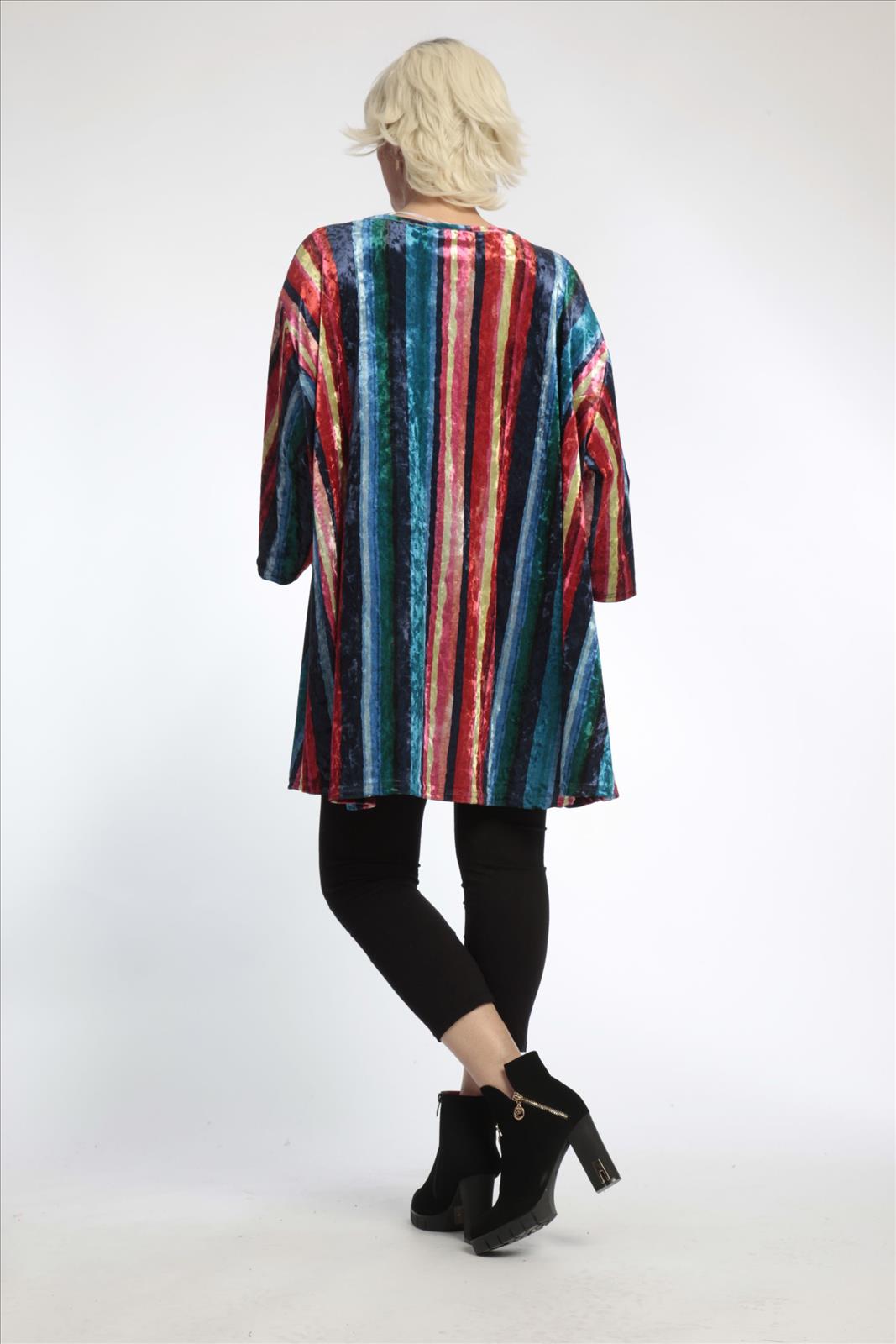  A-Form Bigshirt von AKH Fashion aus Materialmix, 0819.06708, Multicolor, Streifen, Schick