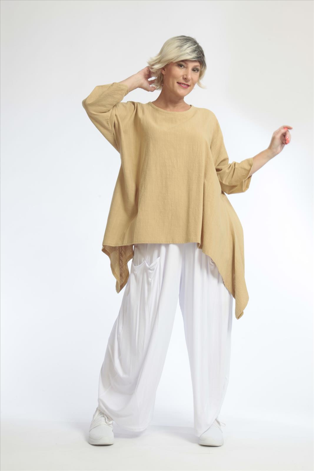  A-Form Bigshirt von AKH Fashion aus Baumwolle, 1033.06588, Beige, Unifarben, Schick, Modern