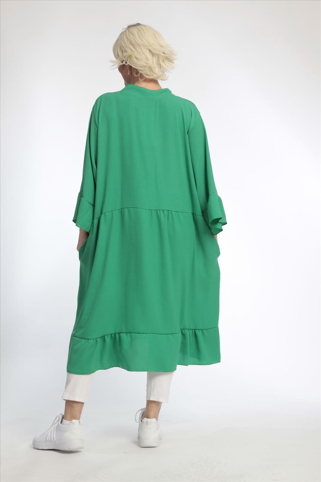  Kleid von AKH Fashion aus Viskose in gerader Form, 0831.06771, Grün, Unifarben, Schick