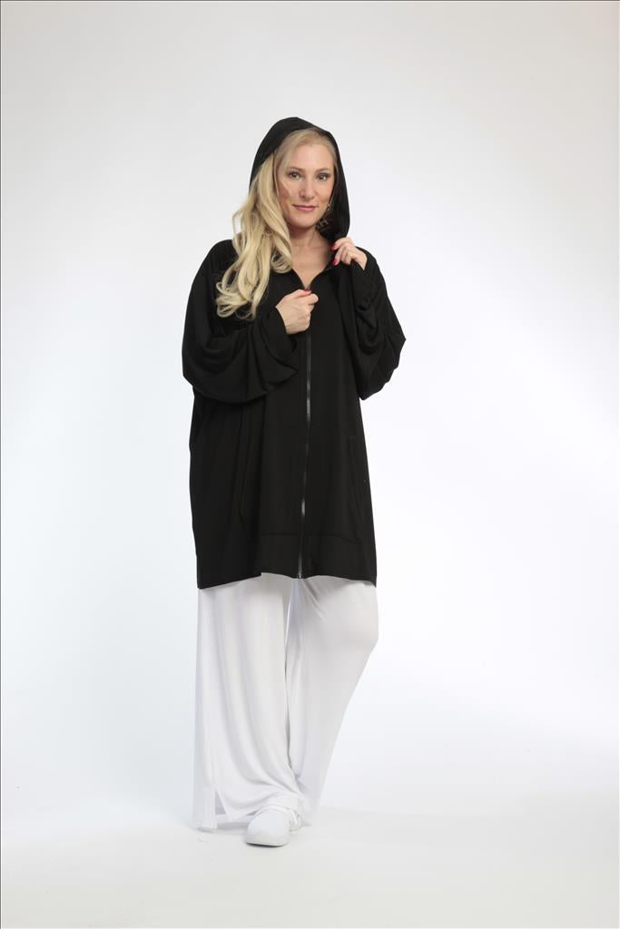  Trendige Lagenlook-Jacke mit Kapuze und Kängurutaschen für Plus Size & Oversize Styles