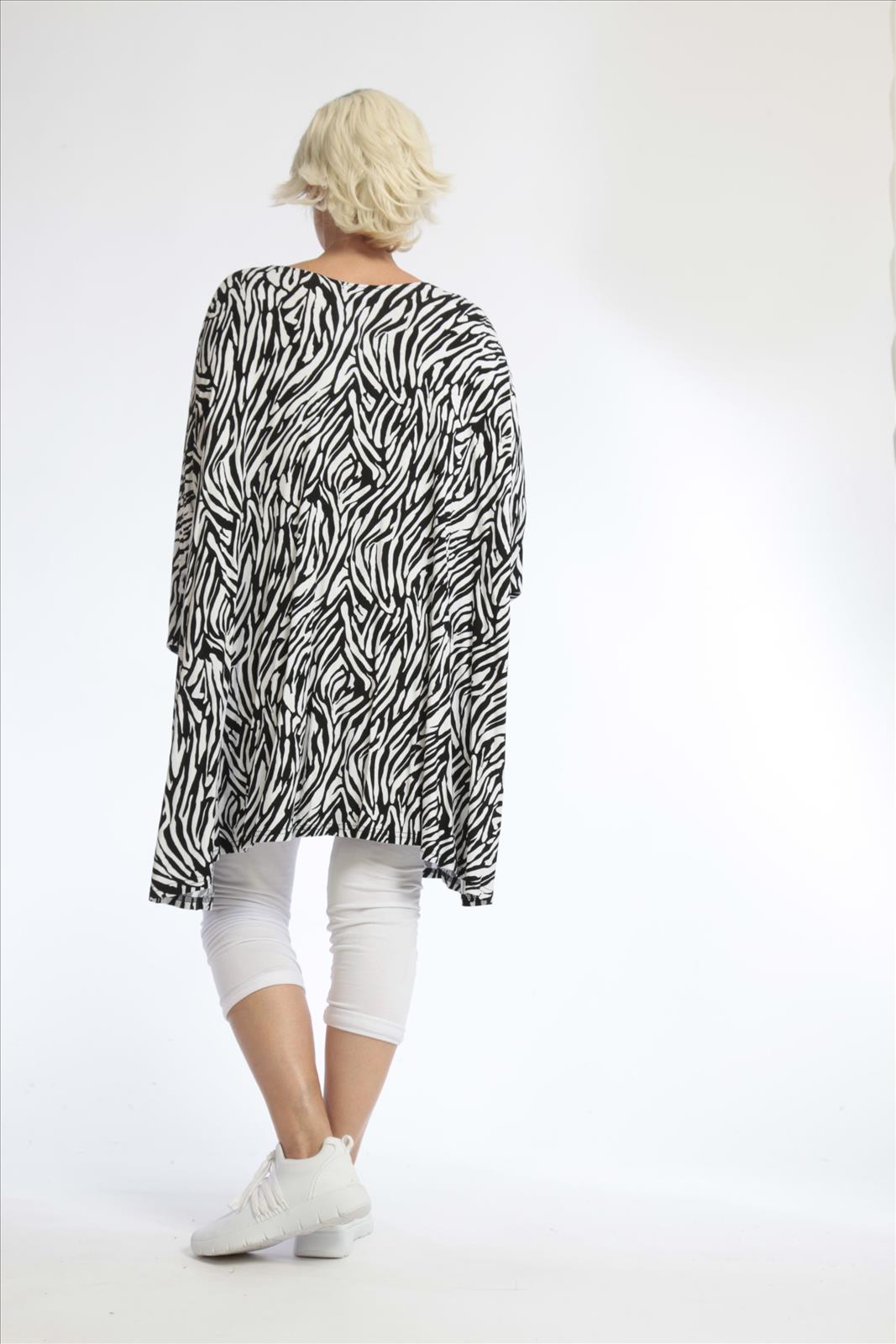  A-Form Jacke von AKH Fashion aus Viskose, 1021.01382, Schwarz-Weiß, Zebra, Schick, Modern