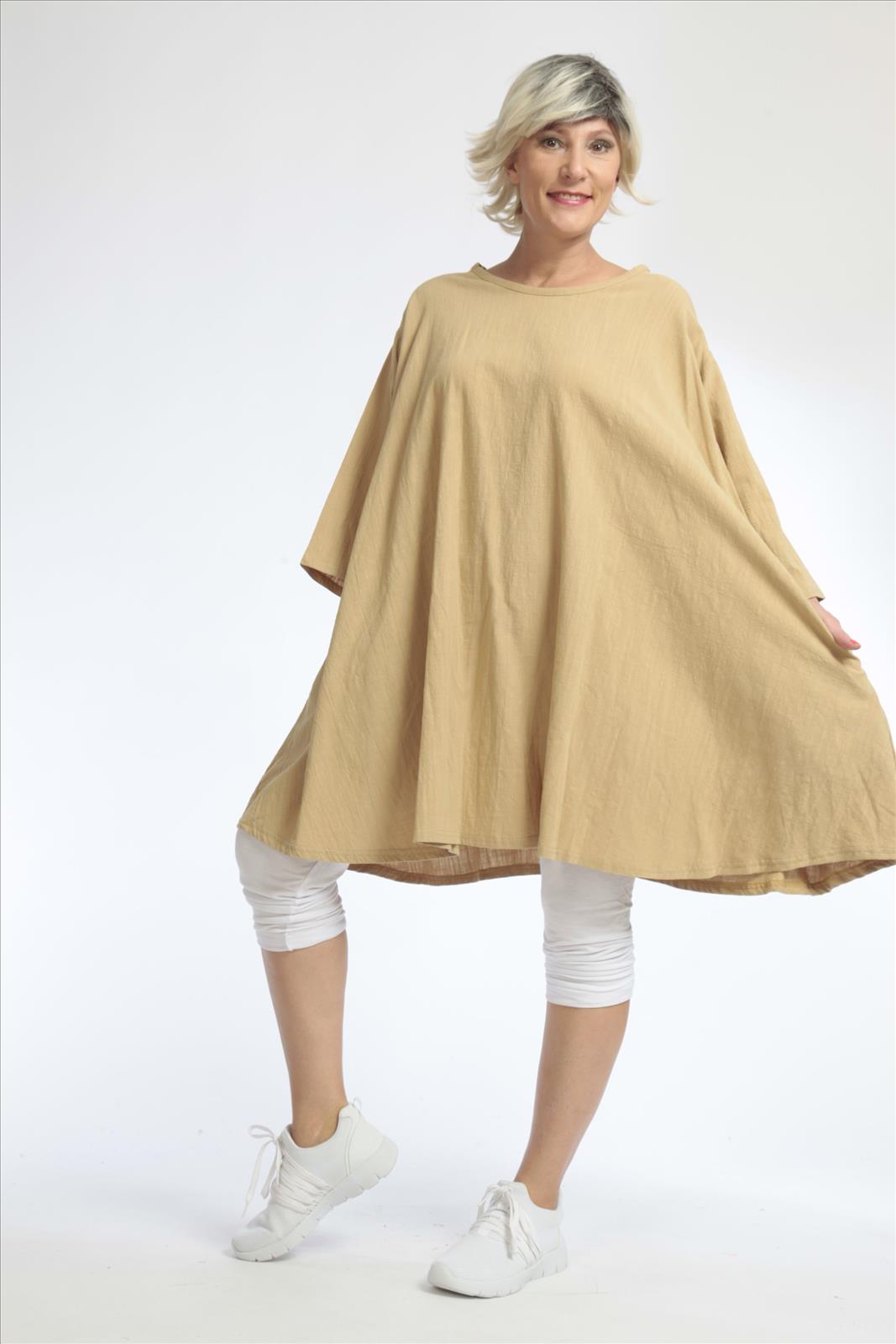  A-Form Bigshirt von AKH Fashion aus Baumwolle, 1033.06570, Beige, Unifarben, Schick, Modern