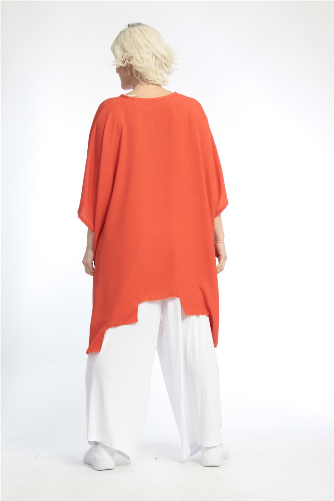  Bigshirt von AKH Fashion aus Viskose in gerader Form, 0831.06625, Hellrot, Unifarben, Schick