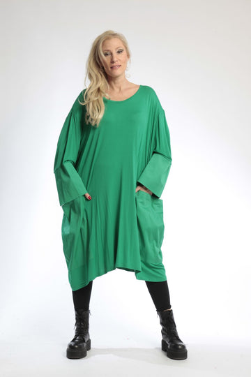  Bigshirt von AKH Fashion aus Viskose in gerader Form, 0802.06600, Grün, Unifarben, Schick