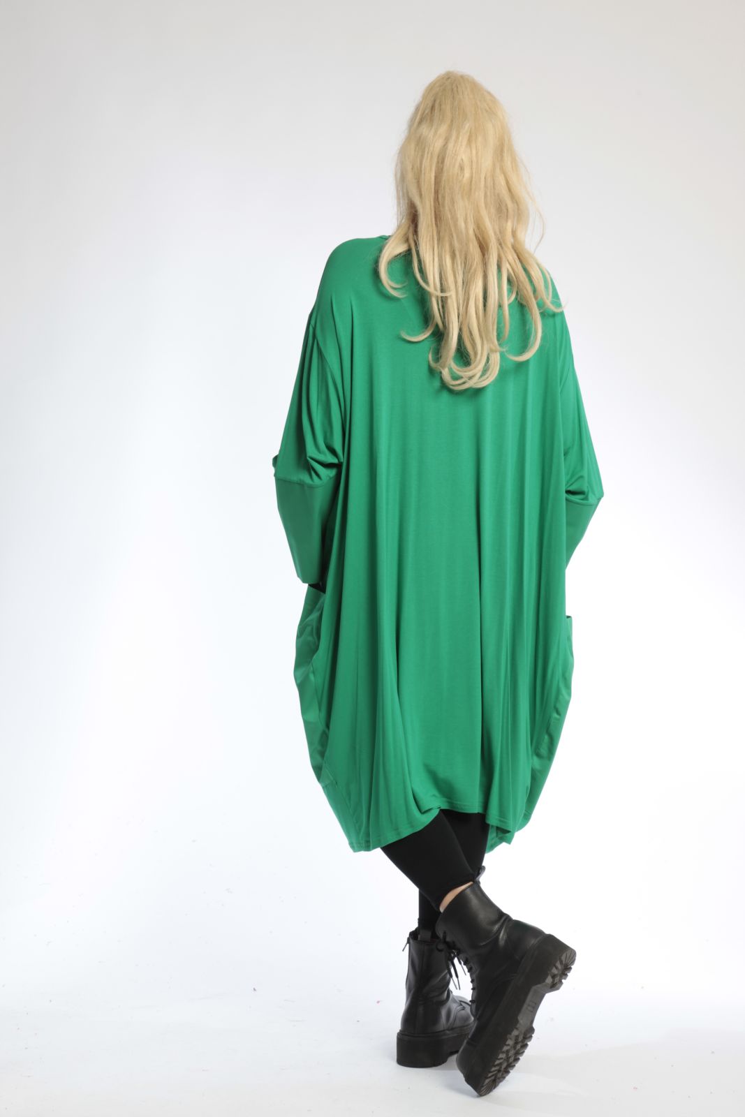  Bigshirt von AKH Fashion aus Viskose in gerader Form, 0802.06600, Grün, Unifarben, Schick