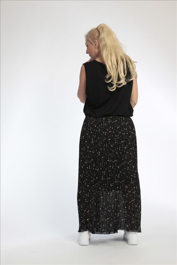  AKH Fashion Rock in gerader Form, aus Polyester, 0787.00316, Schwarz-Multi, Blumen