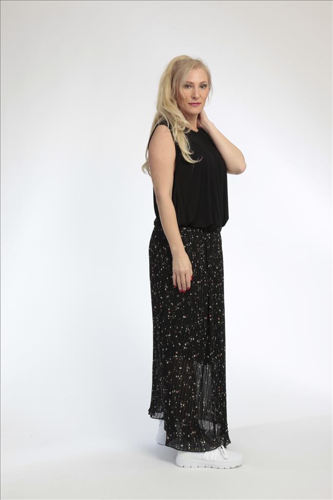  AKH Fashion Rock in gerader Form, aus Polyester, 0787.00316, Schwarz-Multi, Blumen
