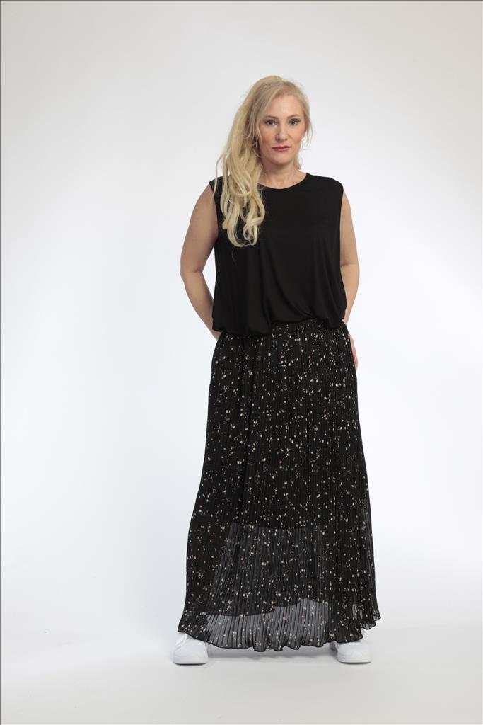  AKH Fashion Rock in gerader Form, aus Polyester, 0787.00316, Schwarz-Multi, Blumen