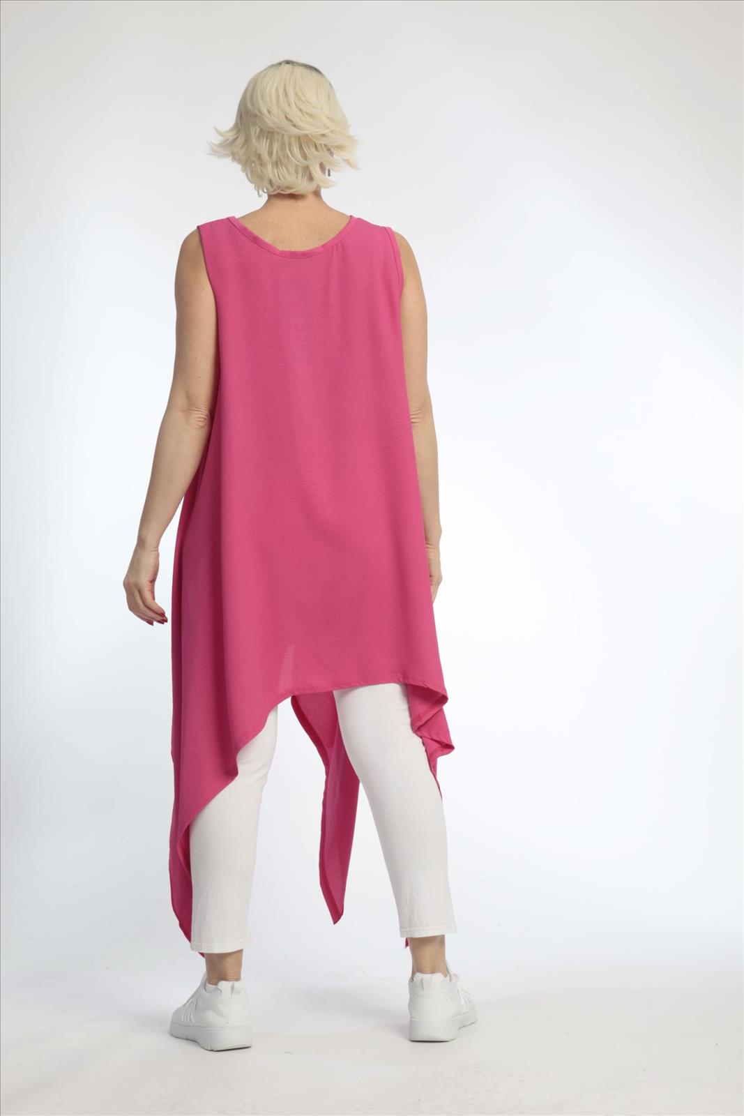  Zipfel Tunika von AKH Fashion aus Viskose, 0831.03067, Pink, Unifarben, Schick, Modern