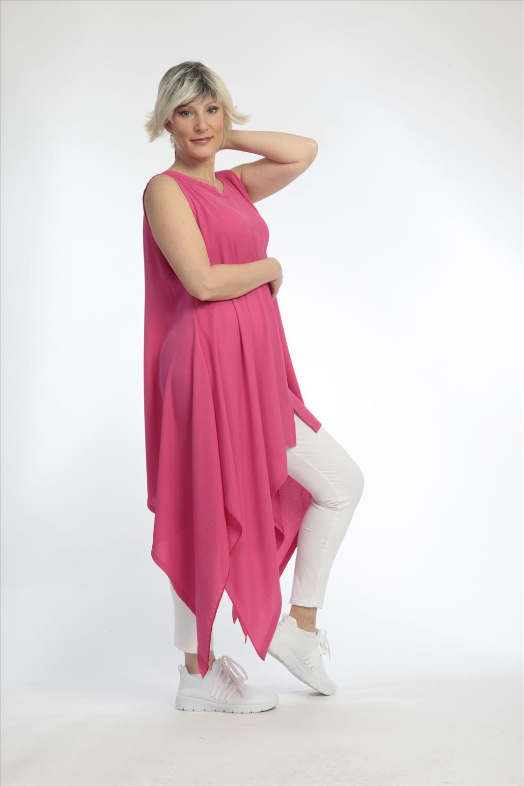  Zipfel Tunika von AKH Fashion aus Viskose, 0831.03067, Pink, Unifarben, Schick, Modern