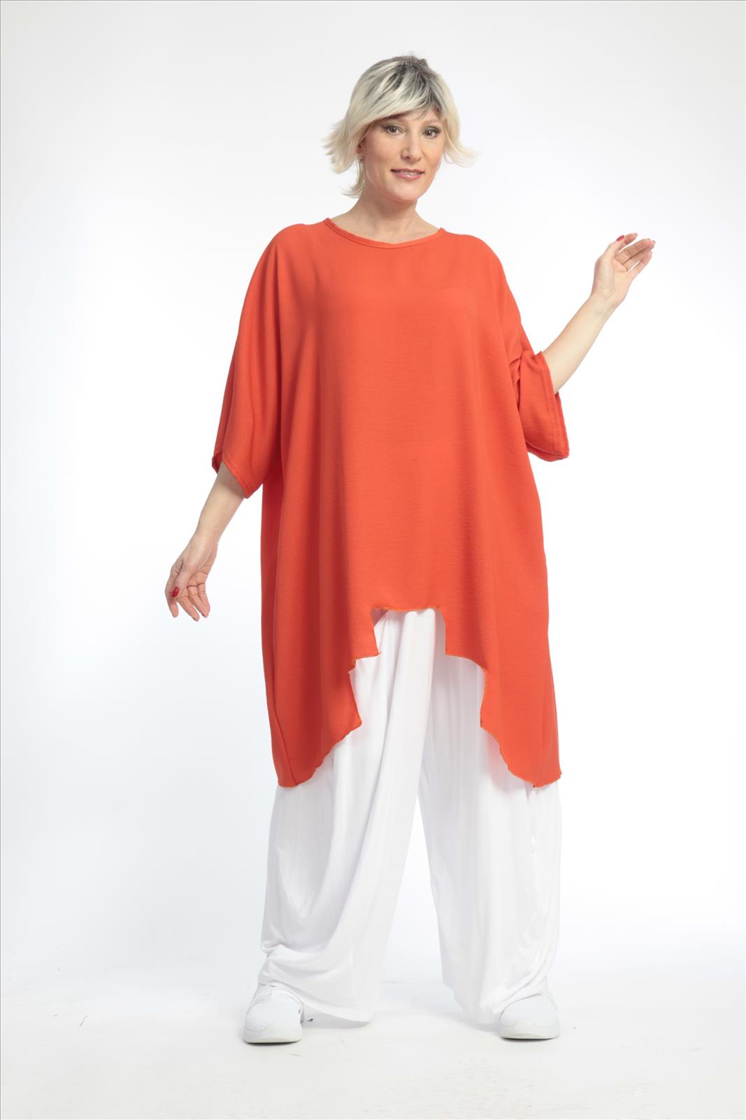  Bigshirt von AKH Fashion aus Viskose in gerader Form, 0831.06625, Hellrot, Unifarben, Schick