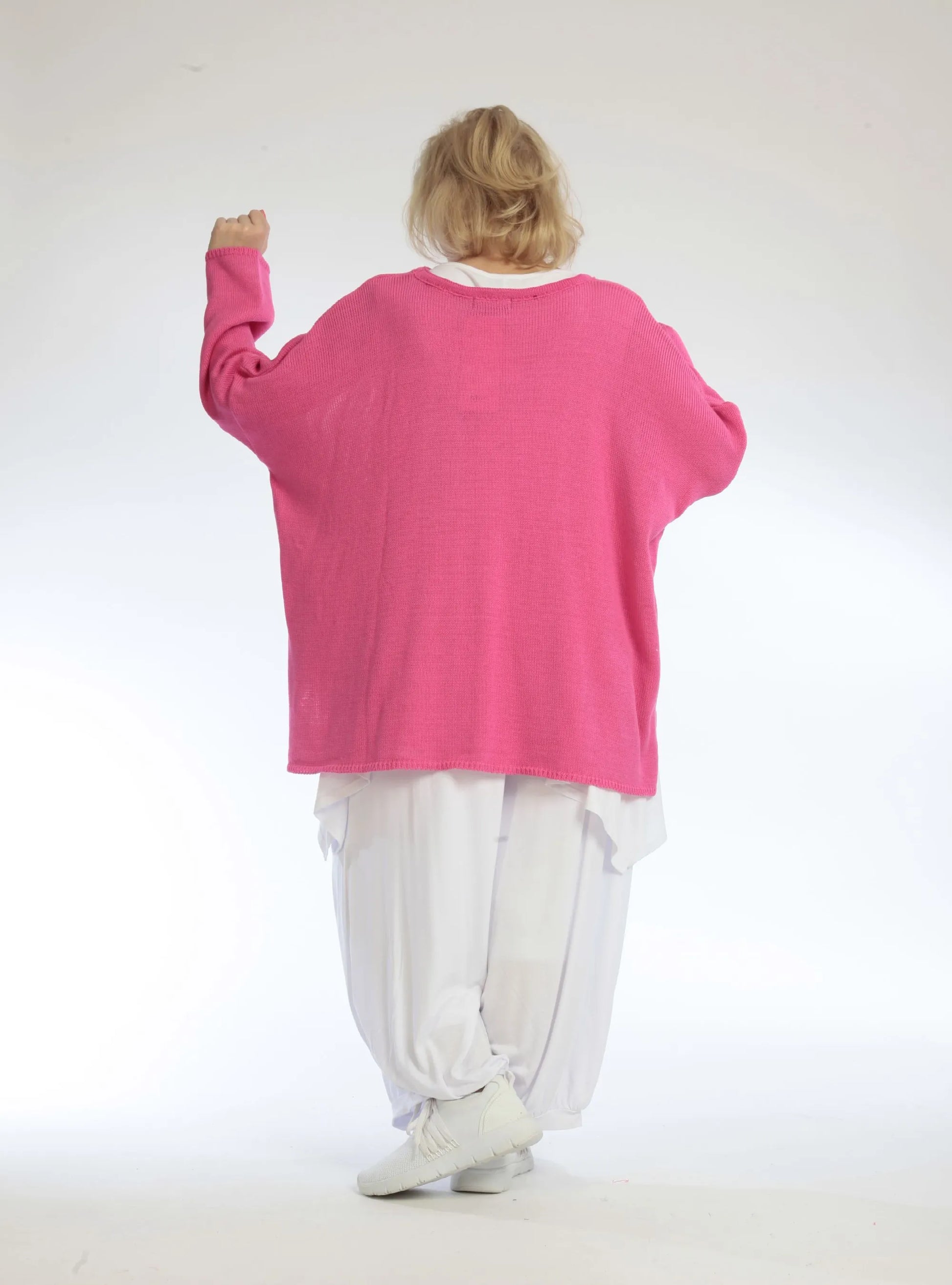  Bigshirt von AKH Fashion aus Baumwolle in gerader Form, 1107.02306, Pink, Farbmix, Schick