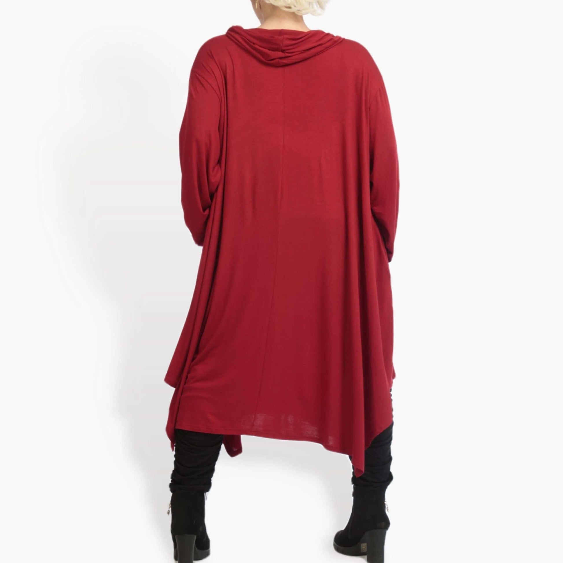  A-Form Kleid von AKH Fashion aus Viskose, 0886.06803, Rot, Unifarben, Ausgefallen, Modern