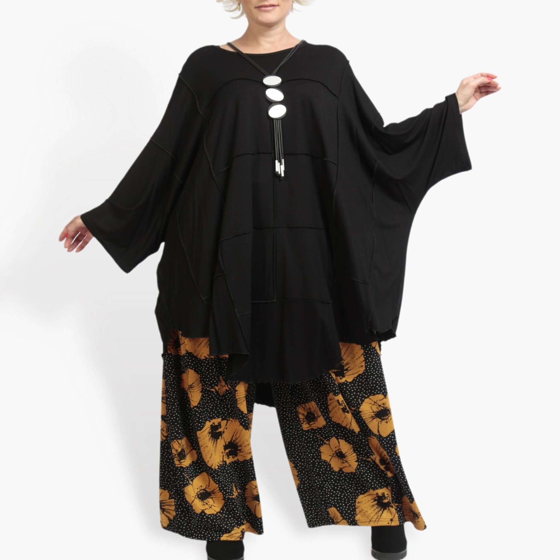  Bigshirt von AKH Fashion aus Viskose, 0895.06515, Schwarz, Schick, Modern, Bequem