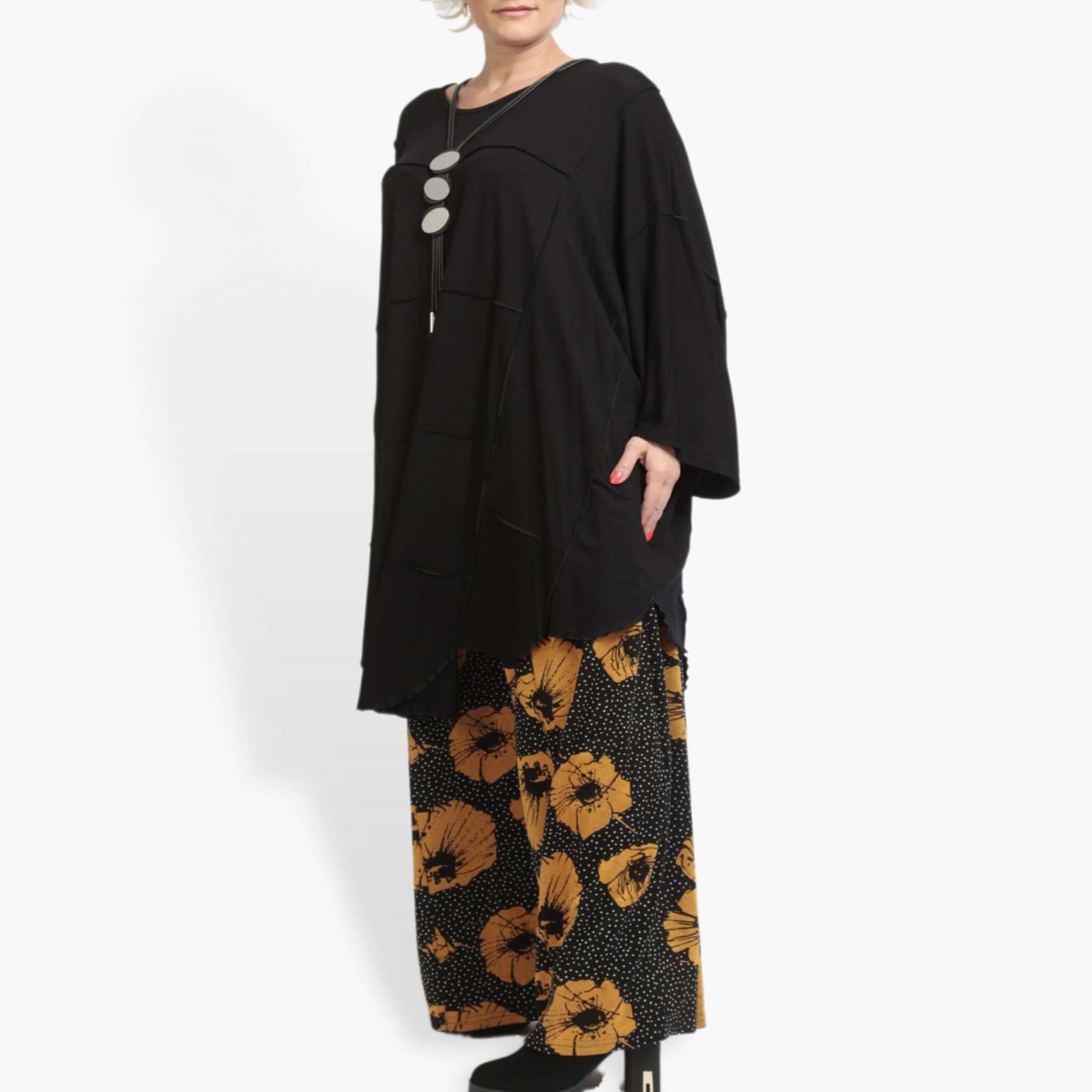  Bigshirt von AKH Fashion aus Viskose, 0895.06515, Schwarz, Schick, Modern, Bequem