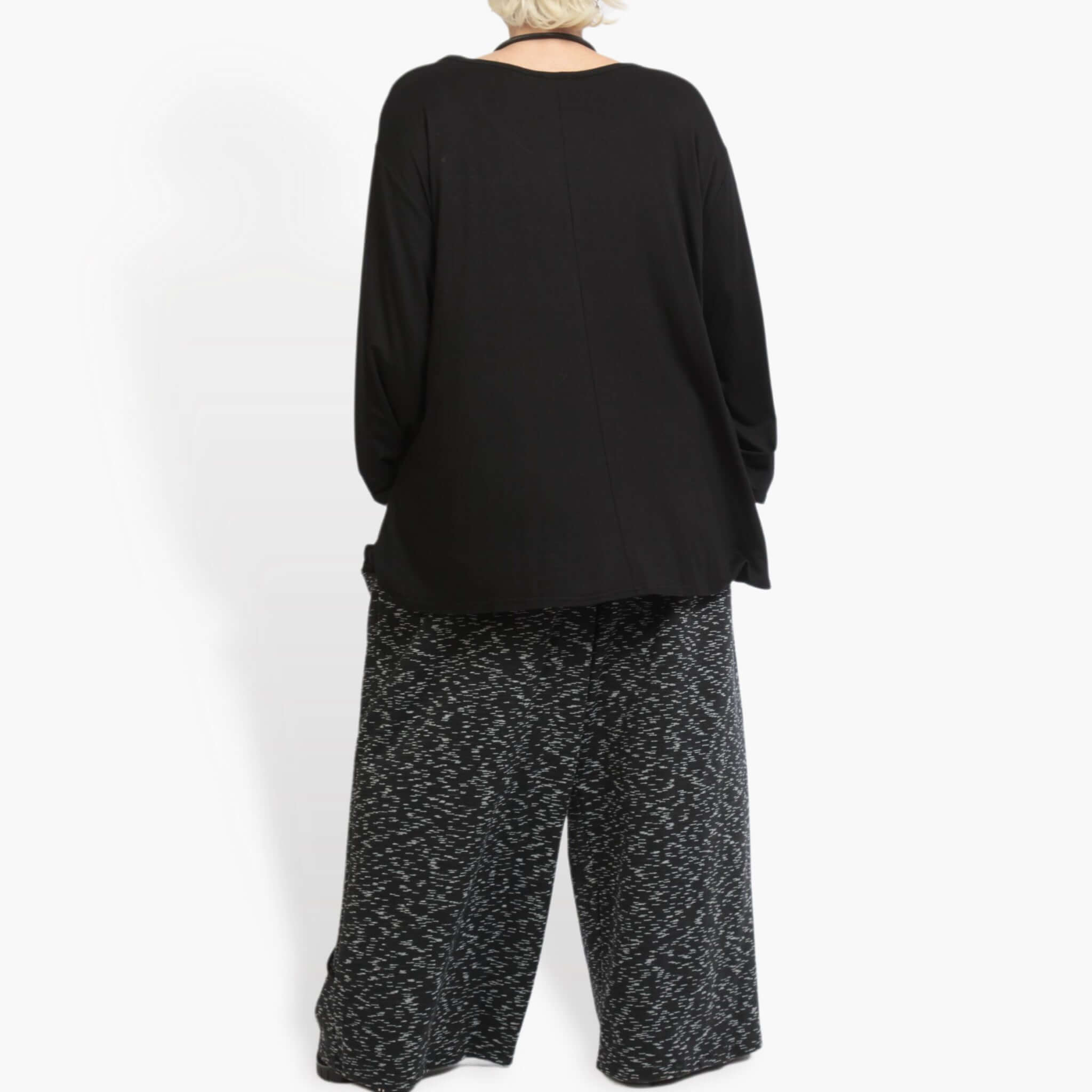  A-Form Hose von AKH Fashion aus Viskose, 0900.06748, Schwarz-Weiß, Meliert, Schick