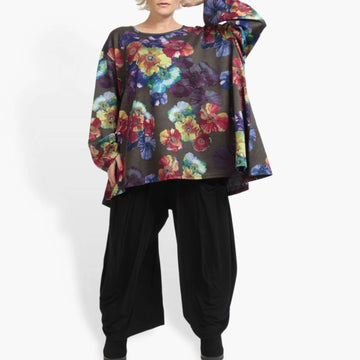  A-Form Bigshirt von AKH Fashion aus Viskose, 0905.00593, Multicolor, Blumen, Schick, Modern