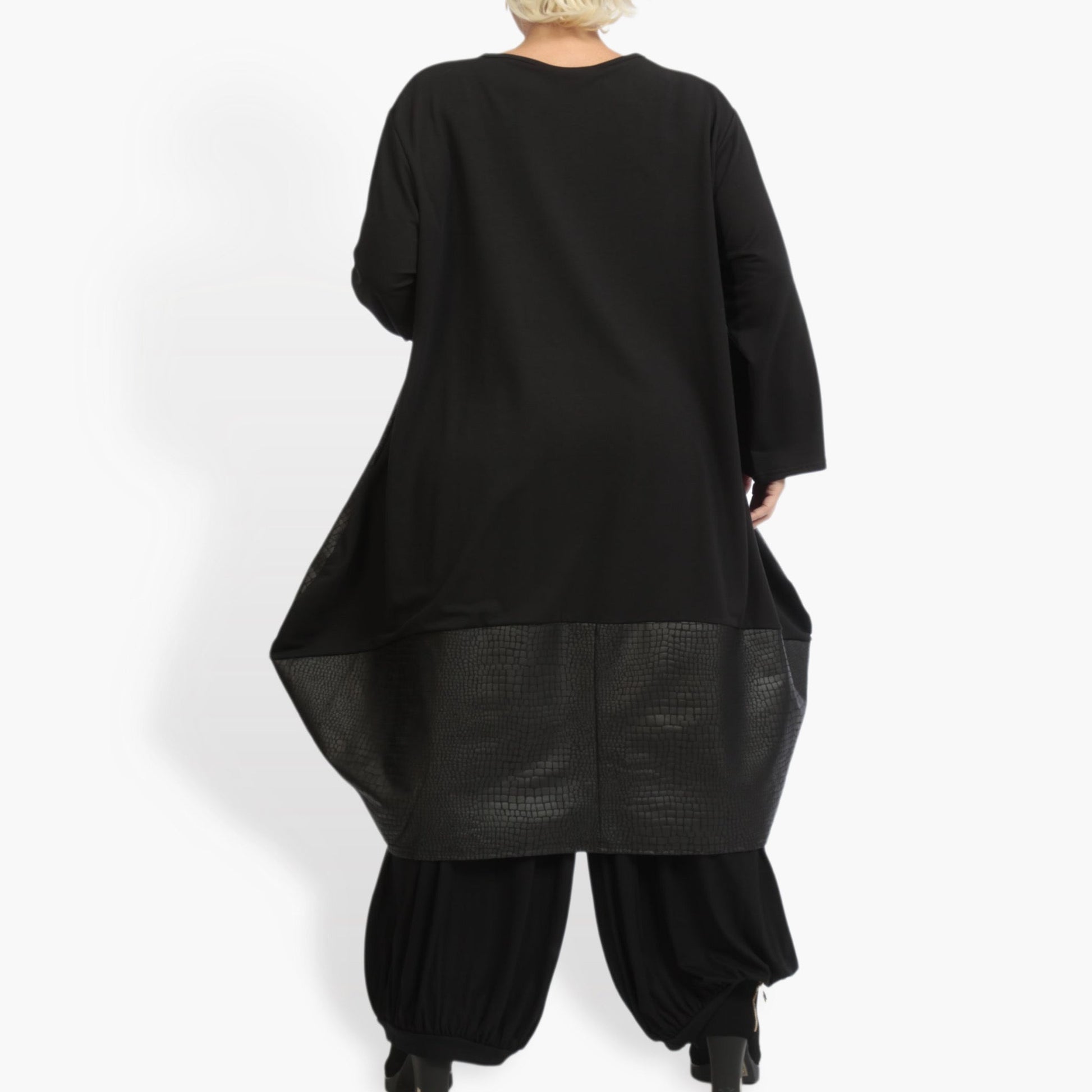  Ballonkleid von AKH Fashion aus Viskose, 0928.06812, Schwarz, Reptil, Schick, Modern