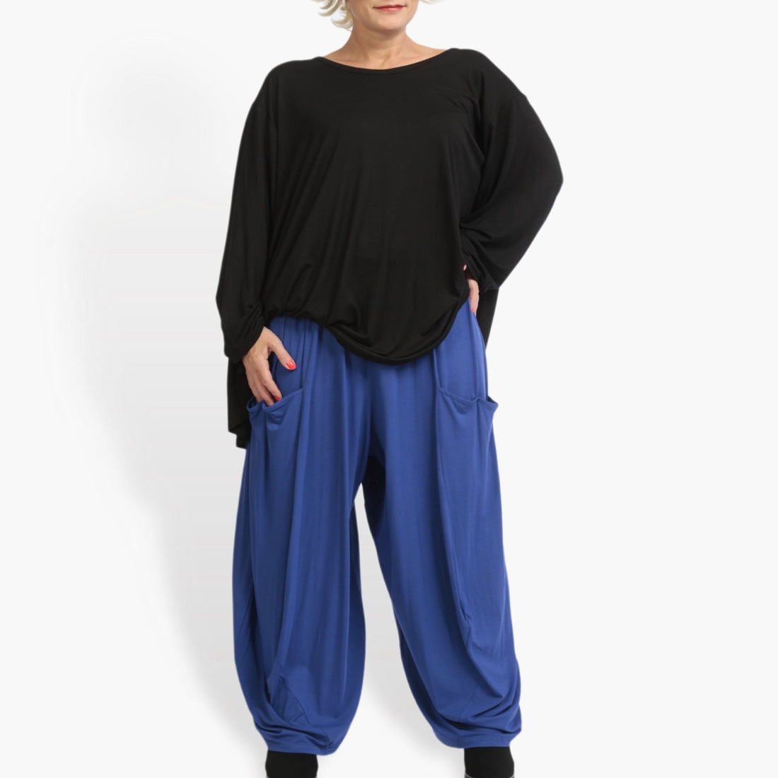  Ballonhose von AKH Fashion aus Viskose, 0929.08069, Blau, Unifarben, Ausgefallen, Modern