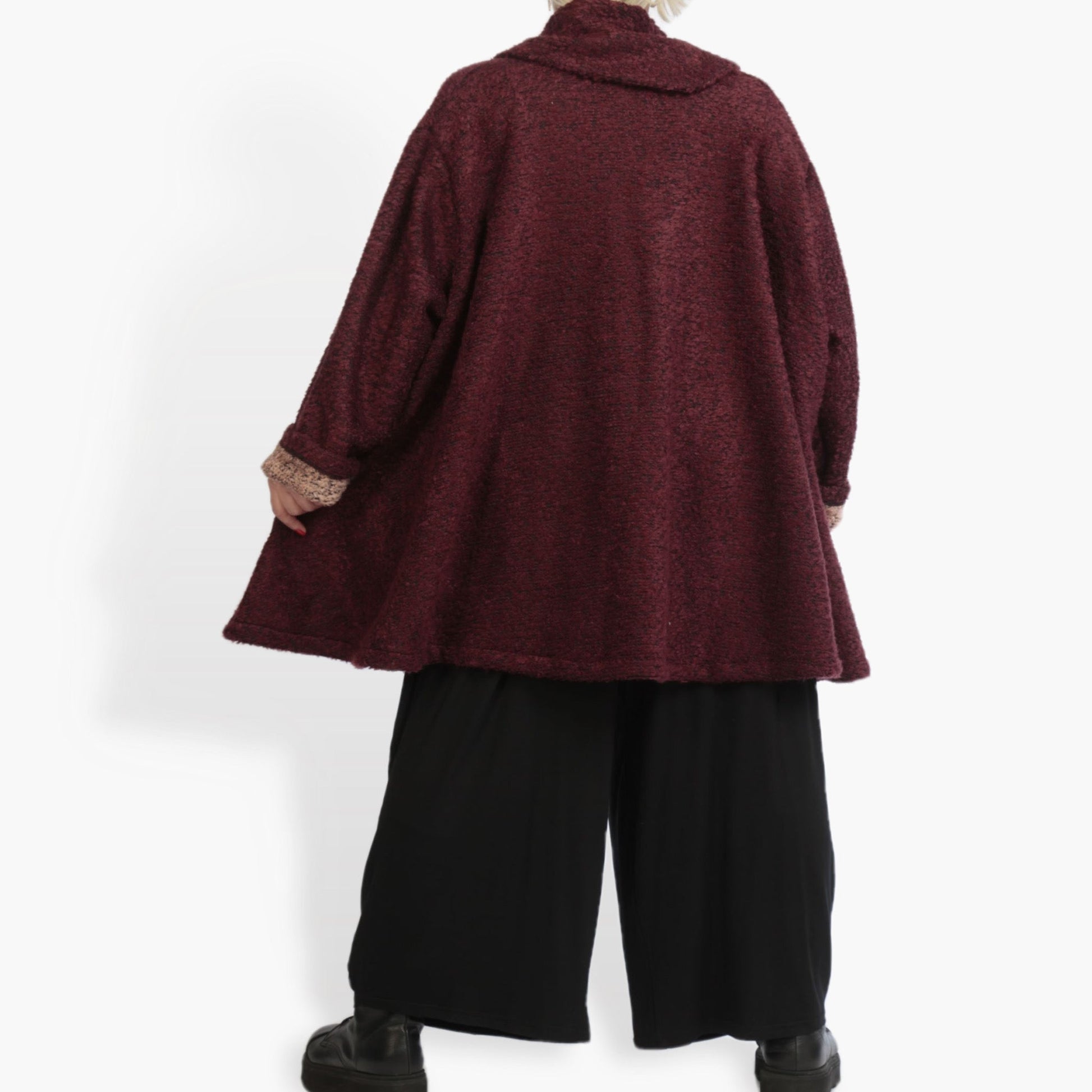  A-Form Bigshirt von AKH Fashion aus Materialmix, 0940.00593, Weinrot, Meliert, Ausgefallen