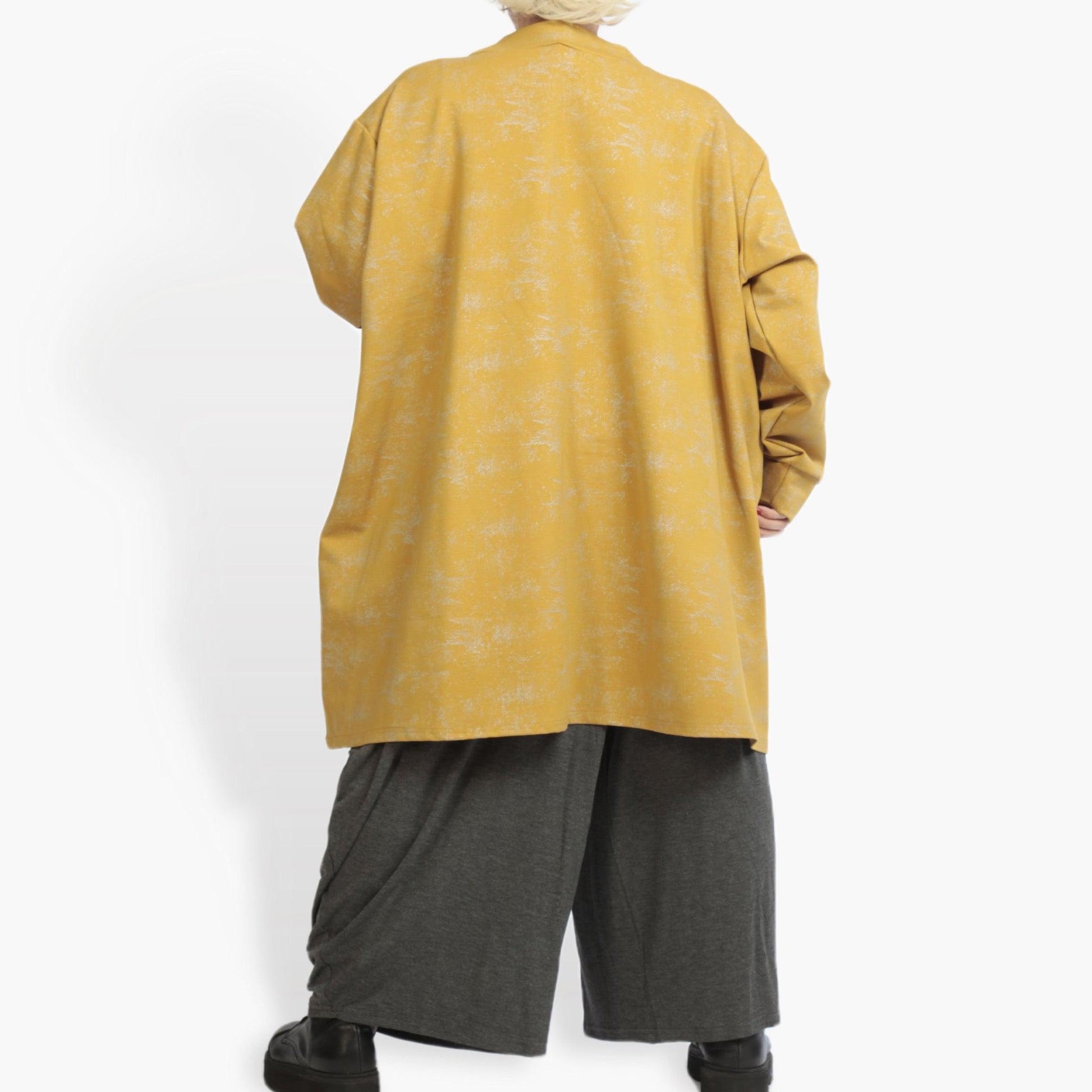  Bigshirt von AKH Fashion aus Viskose in kastiger Form, 0942.06818, Senf, Unifarben, Schick