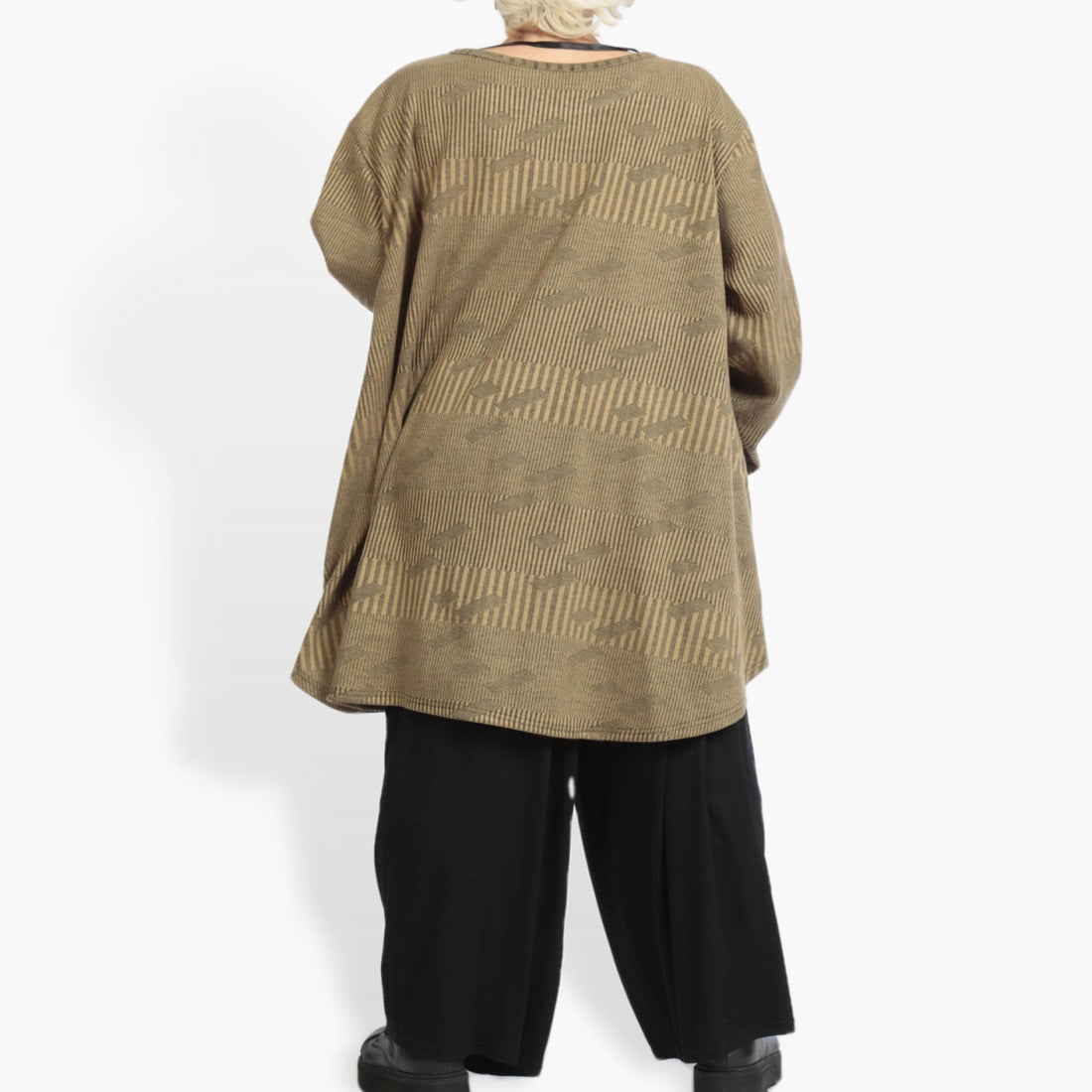  Bigshirt von AKH Fashion aus Materialmix, 0951.06822, Cognac, Streifen, Ausgefallen, Modern