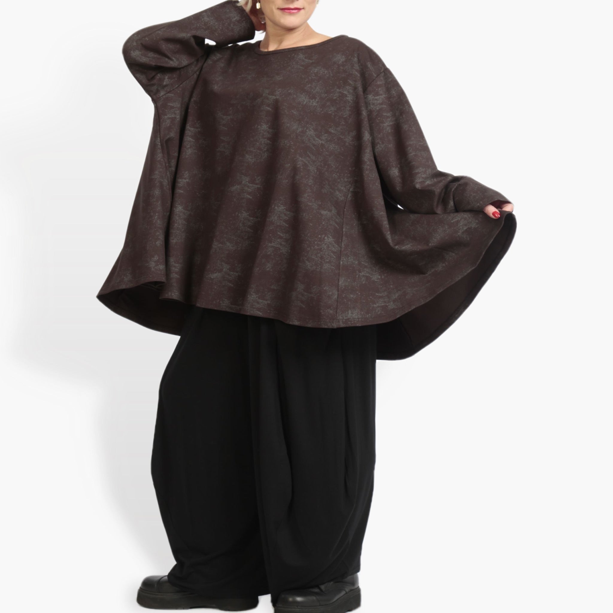  A-Form Bigshirt von AKH Fashion aus Viskose, 0958.00593, Braun, Schick, Modern, Bequem