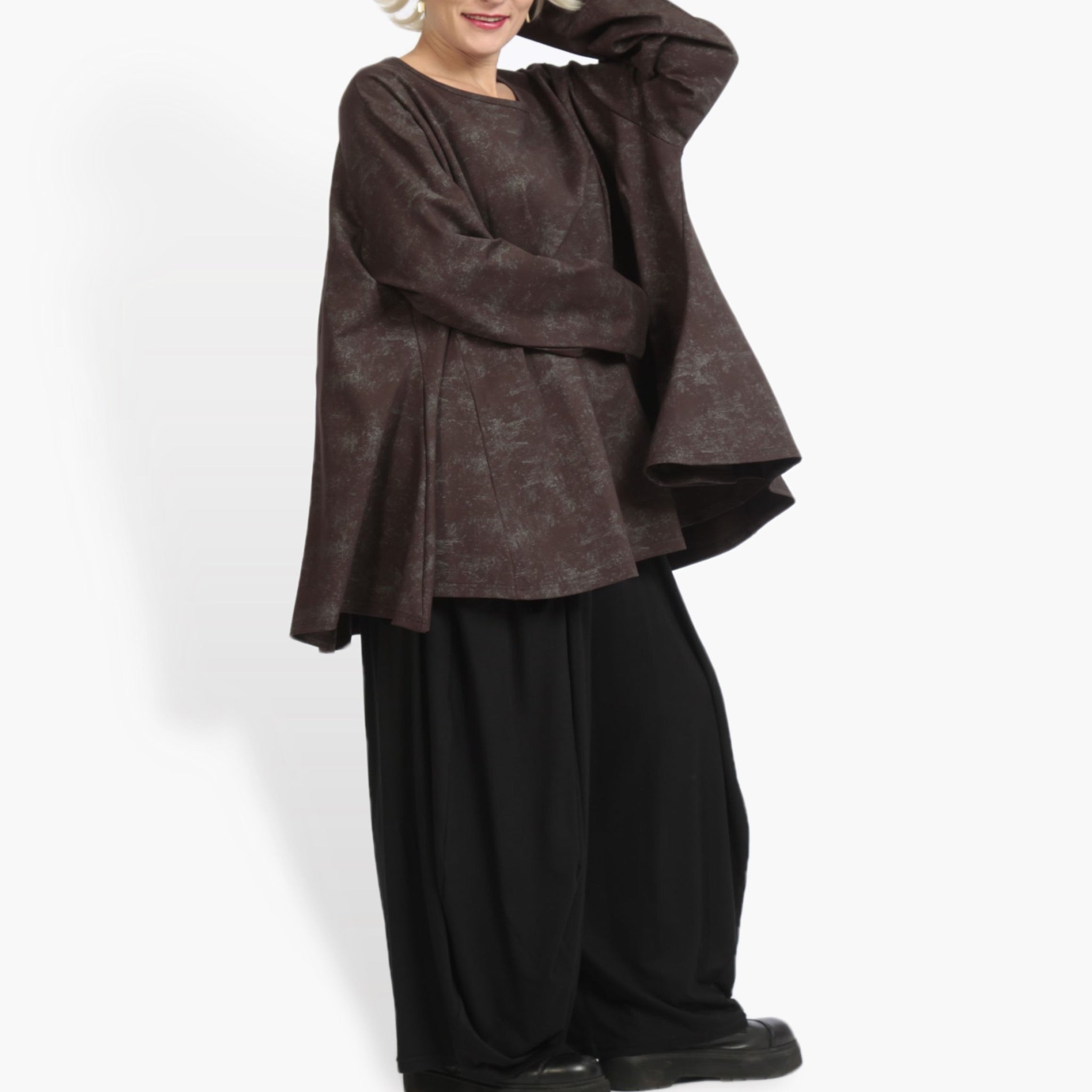  A-Form Bigshirt von AKH Fashion aus Viskose, 0958.00593, Braun, Schick, Modern, Bequem