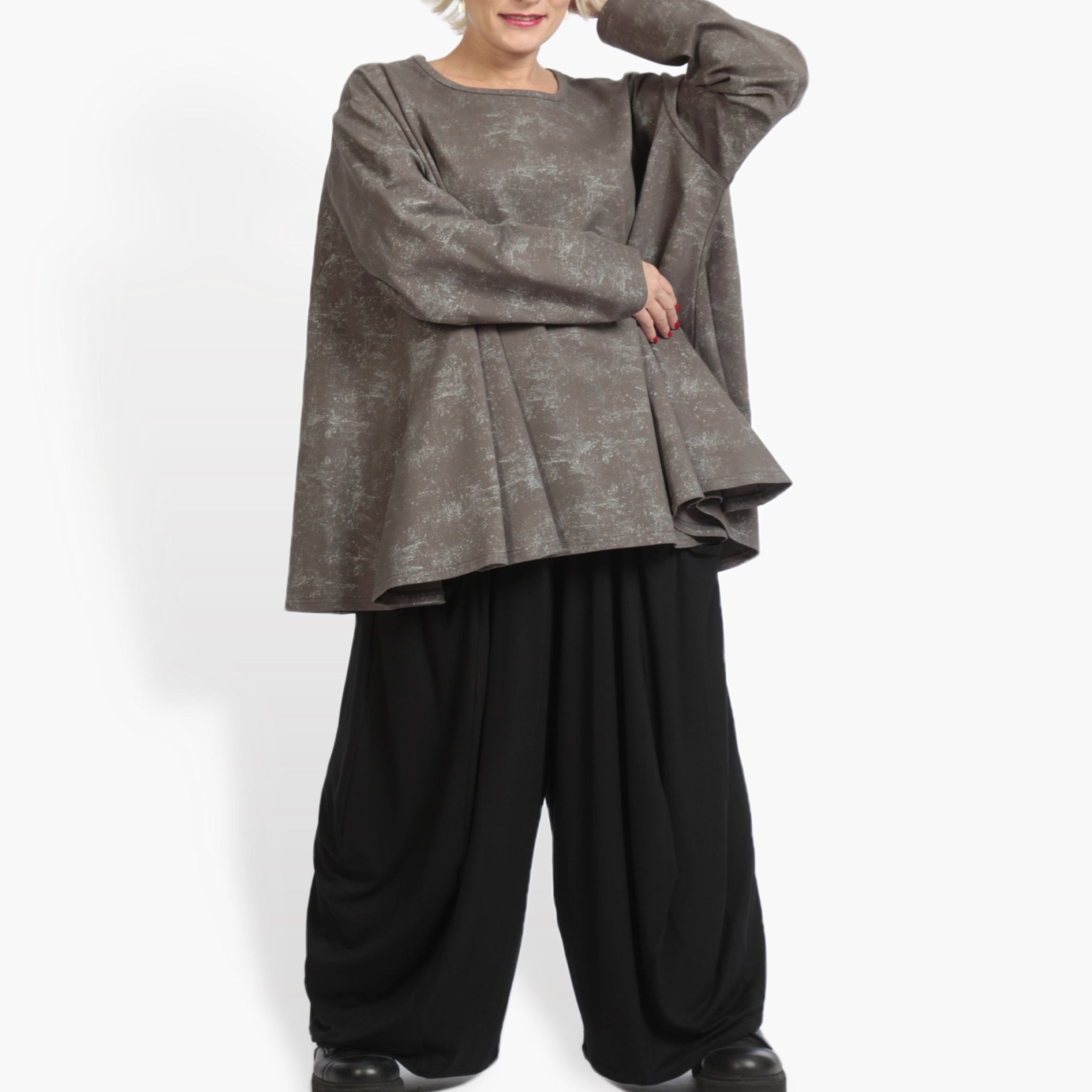  A-Form Bigshirt von AKH Fashion aus Viskose, 0958.00593, Grau, Schick, Modern, Bequem