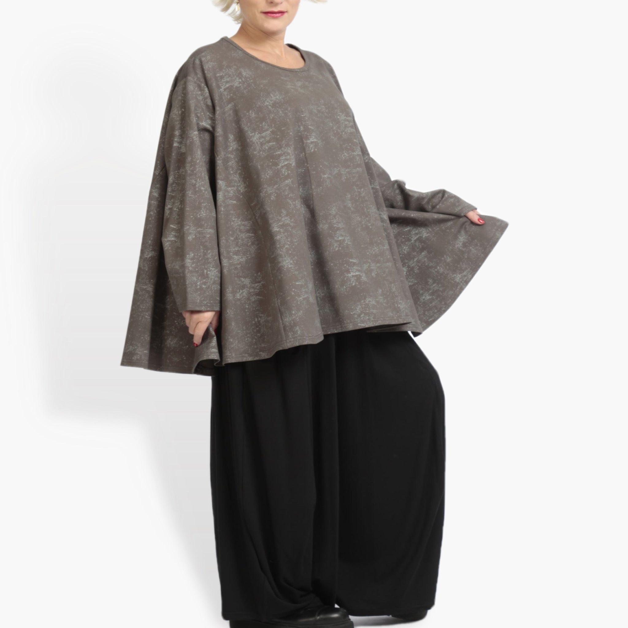  A-Form Bigshirt von AKH Fashion aus Viskose, 0958.00593, Grau, Schick, Modern, Bequem