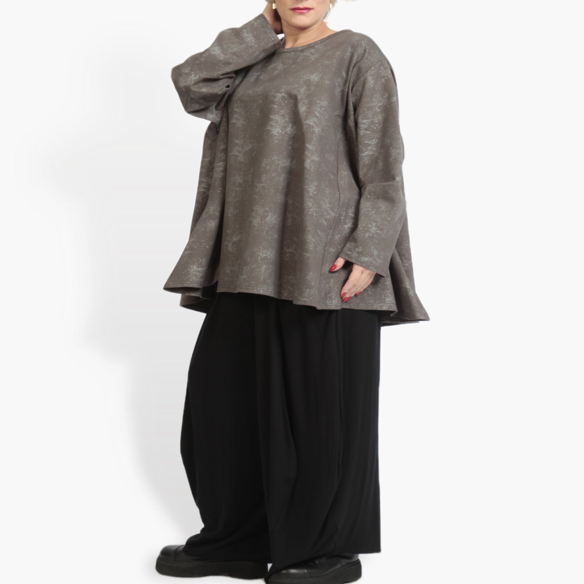  A-Form Bigshirt von AKH Fashion aus Viskose, 0958.00593, Grau, Schick, Modern, Bequem