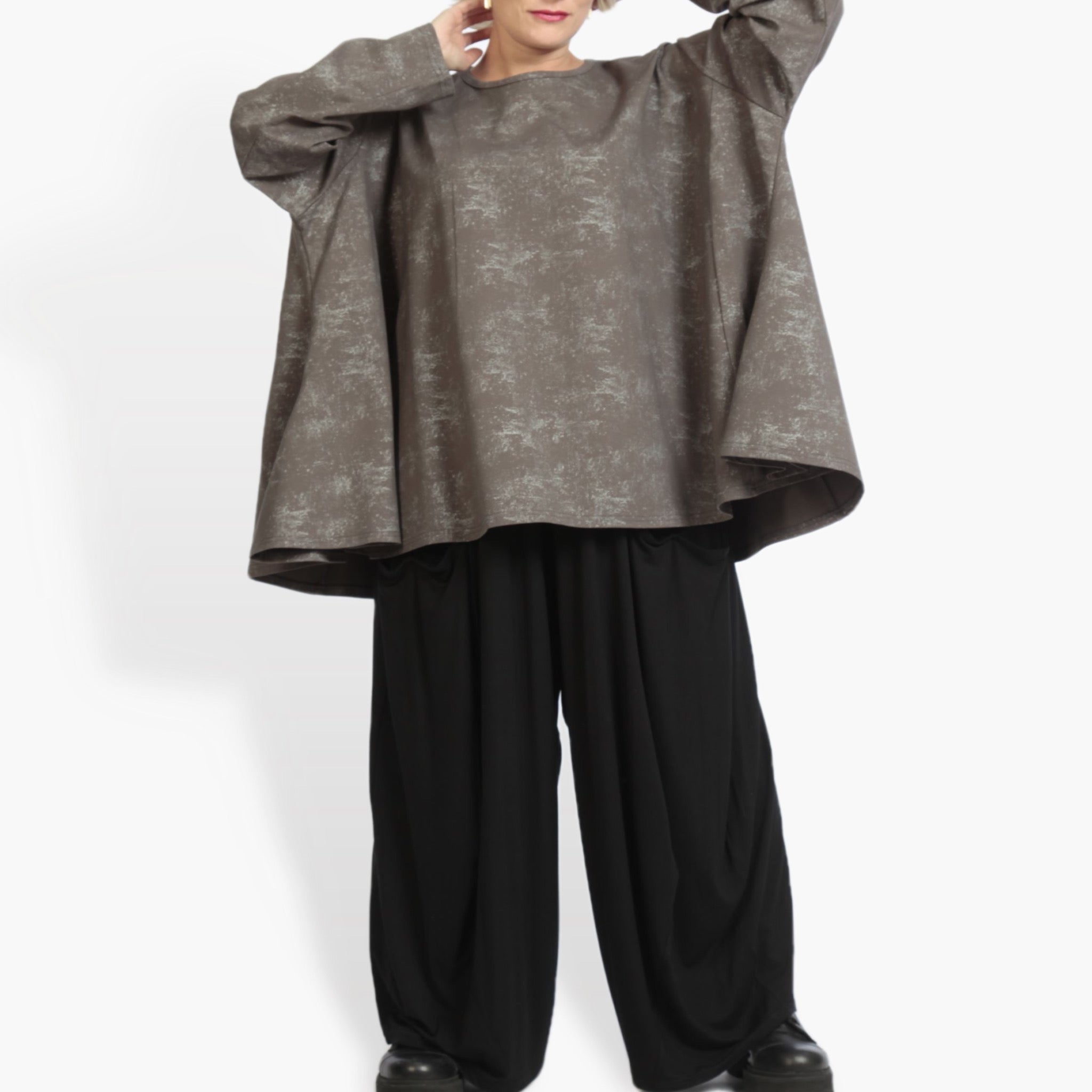  A-Form Bigshirt von AKH Fashion aus Viskose, 0958.00593, Grau, Schick, Modern, Bequem