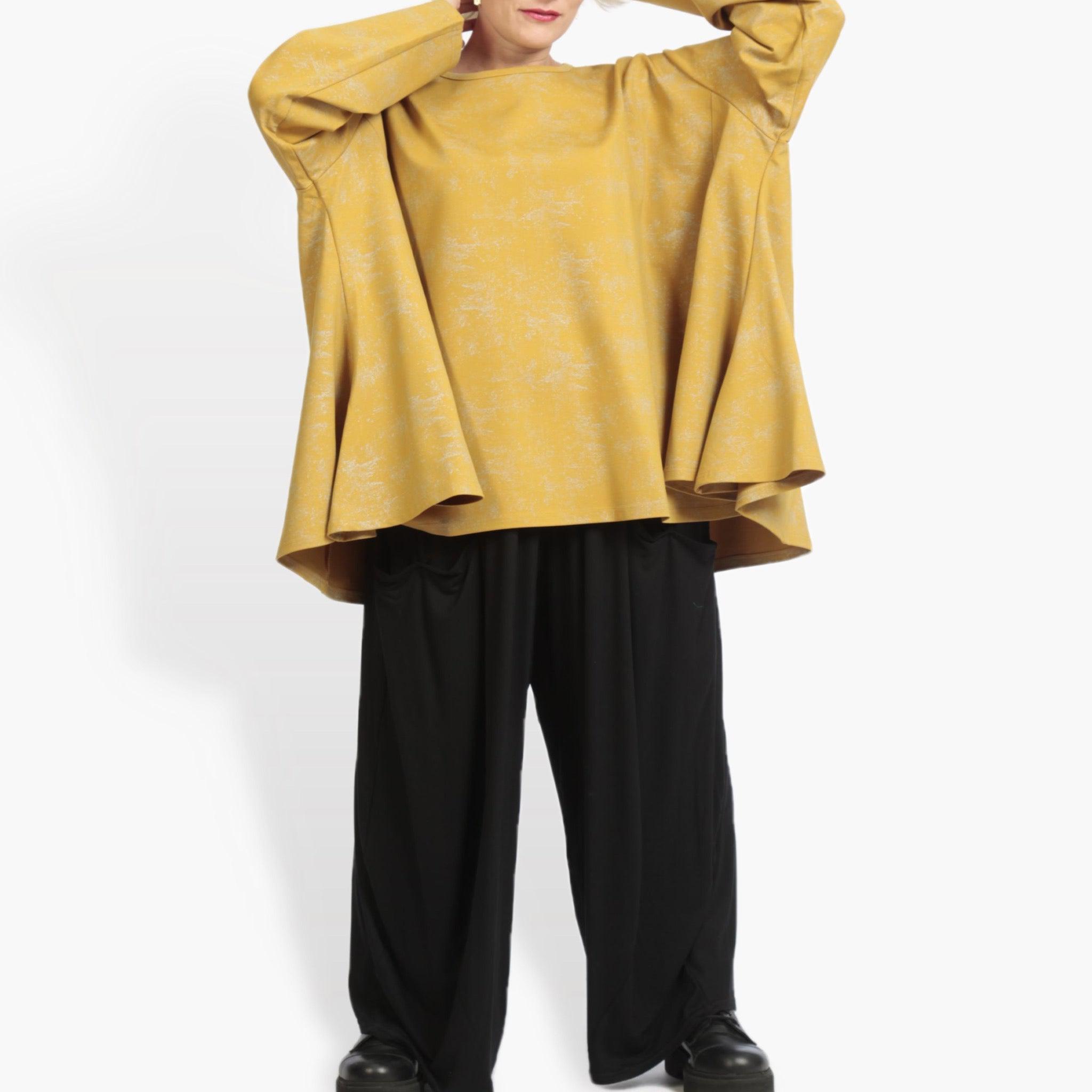  A-Form Bigshirt von AKH Fashion aus Viskose, 0958.00593, Senf, Schick, Modern, Bequem