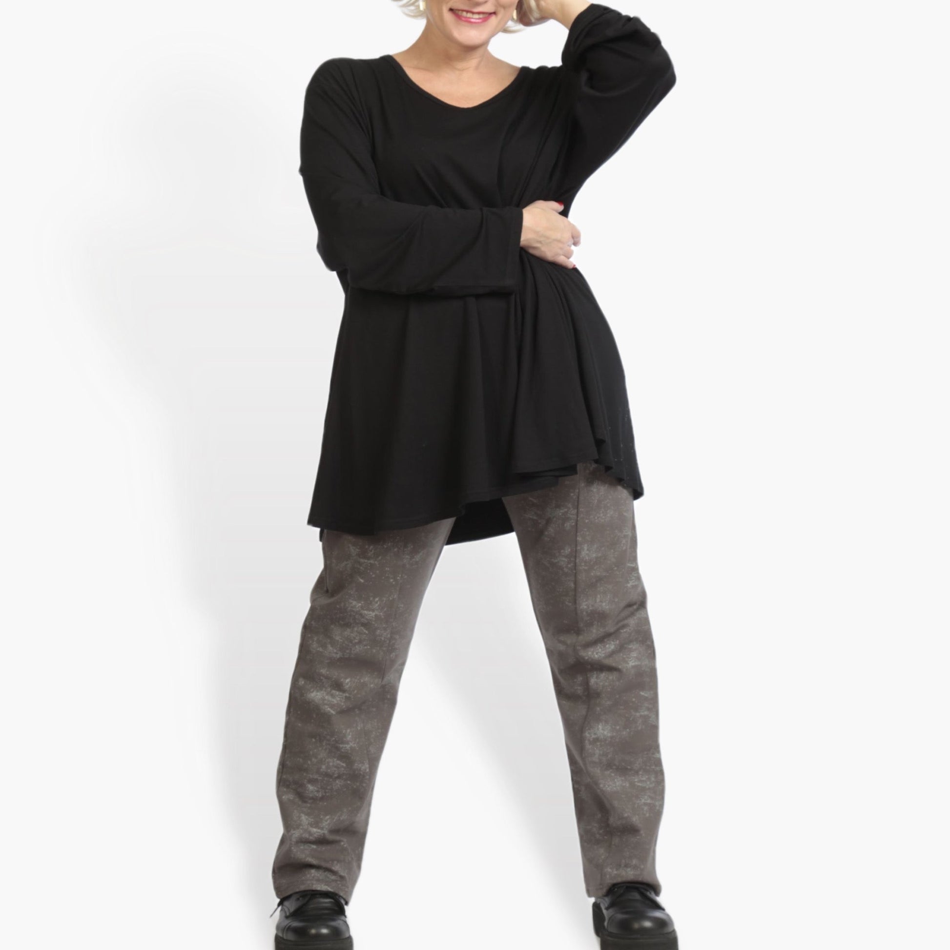  Hose von AKH Fashion aus Viskose, 0958.02608, Grau, Schick, Modern, Bequem