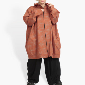  Ballonjacke von AKH Fashion aus Viskose, 0958.06819, Terracotta, Unifarben, Ausgefallen