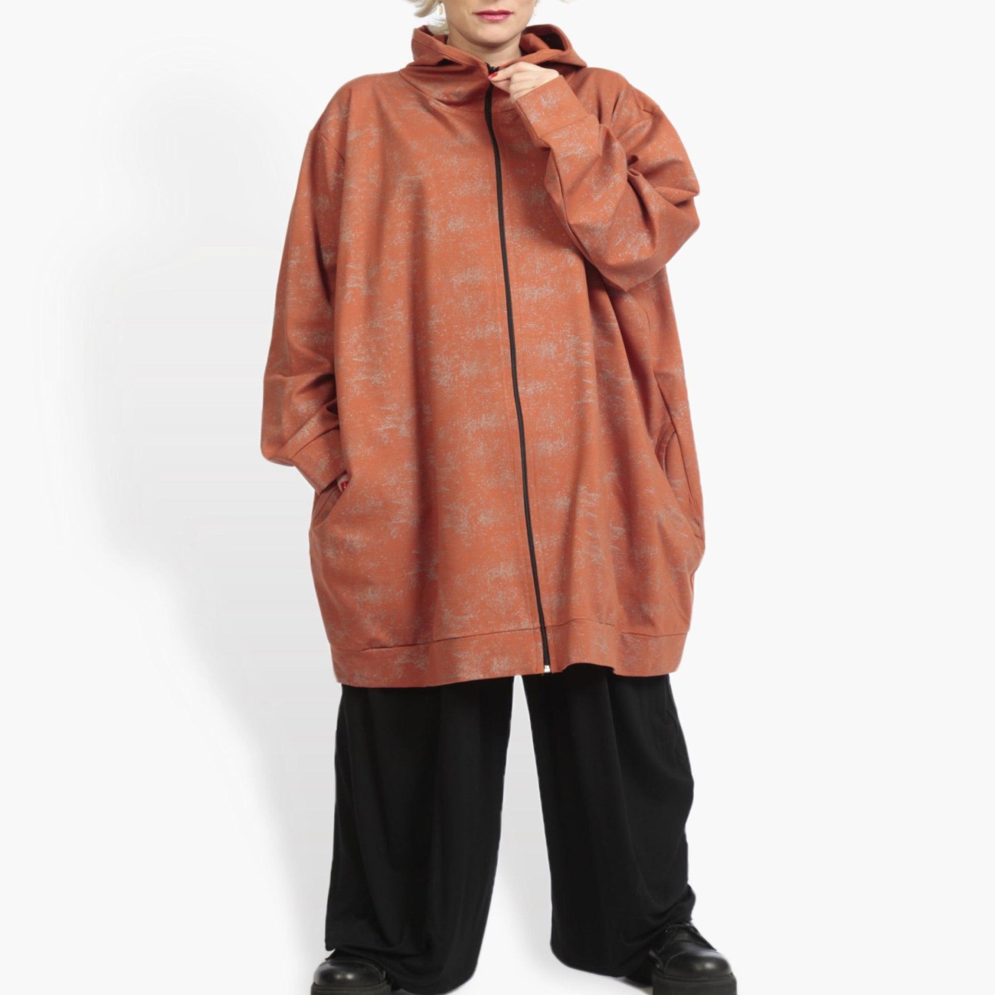  Ballonjacke von AKH Fashion aus Viskose, 0958.06819, Terracotta, Unifarben, Ausgefallen