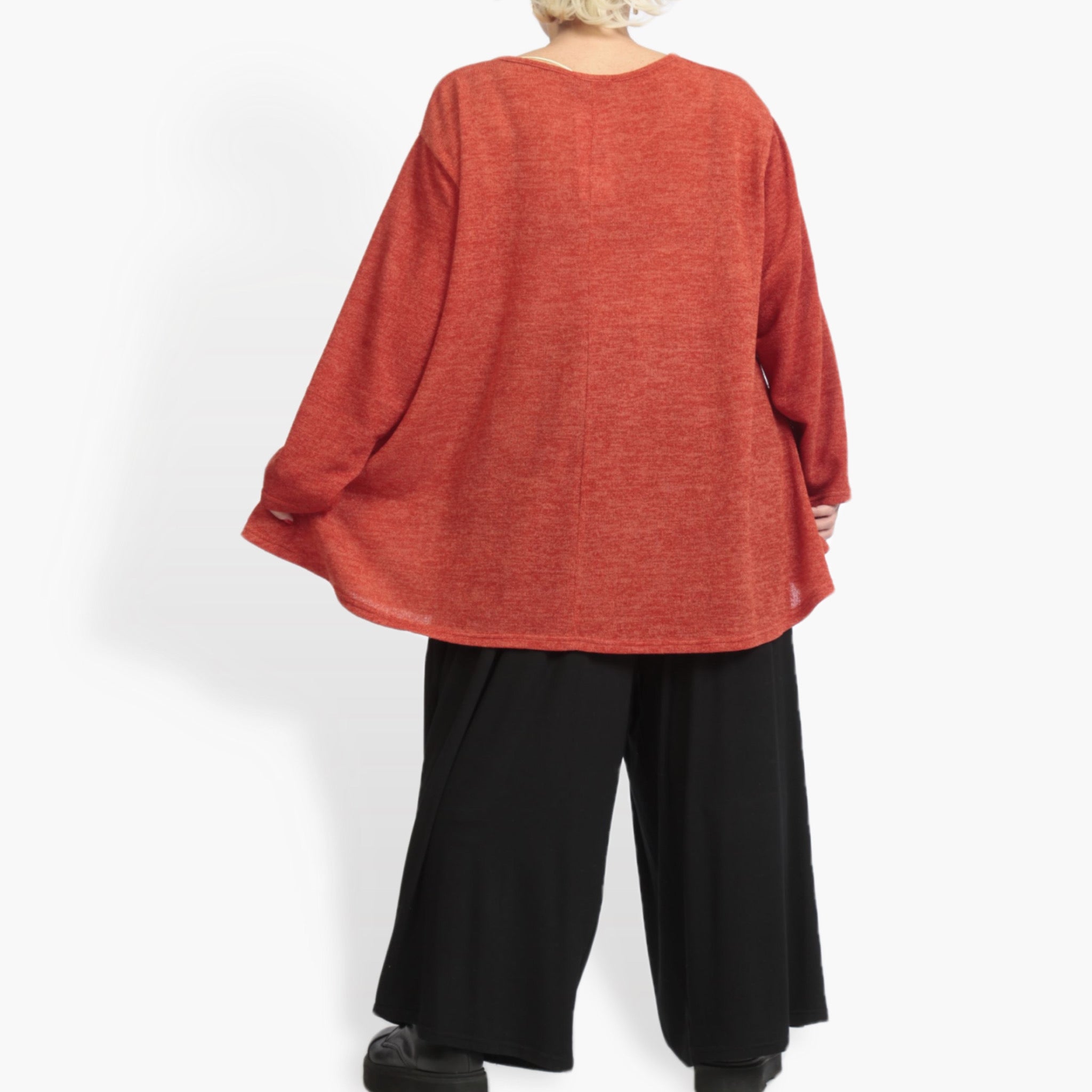  AKH Fashion Shirt in Glocken-Form, aus Materialmix, 0961.01892, Rost, Schick, Modern