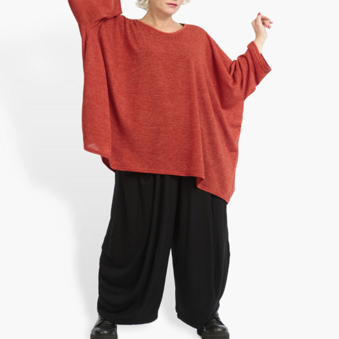  Bigshirt von AKH Fashion aus Materialmix in kastiger Form, 0961.06648, Rost, Schick, Modern