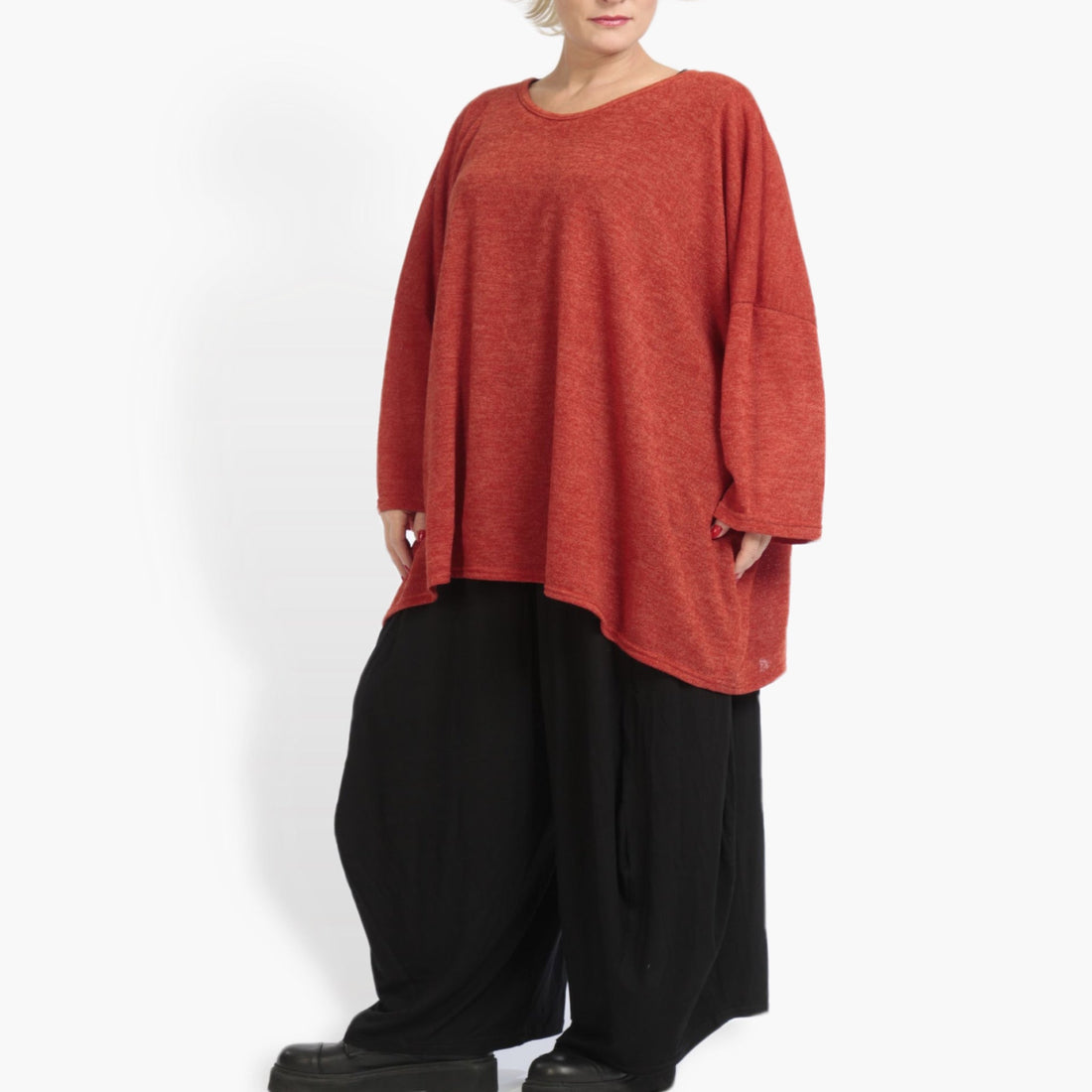  Bigshirt von AKH Fashion aus Materialmix in kastiger Form, 0961.06648, Rost, Schick, Modern